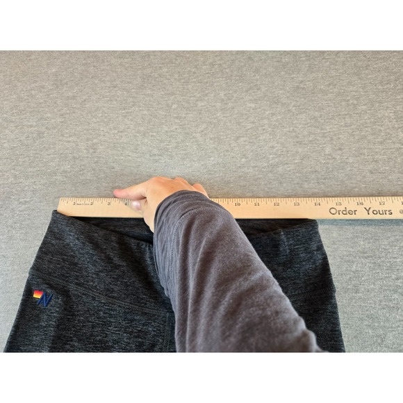 Aviator Nation Leggings Womens Large Heathered Gray Rainbow Spellout Logo Gym - Picture 10 of 11